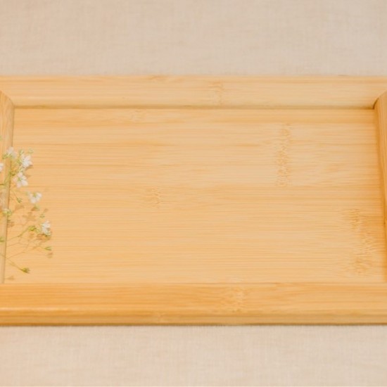 BANDEJA DE BAMBU COM ALÇAS RETANGULAR