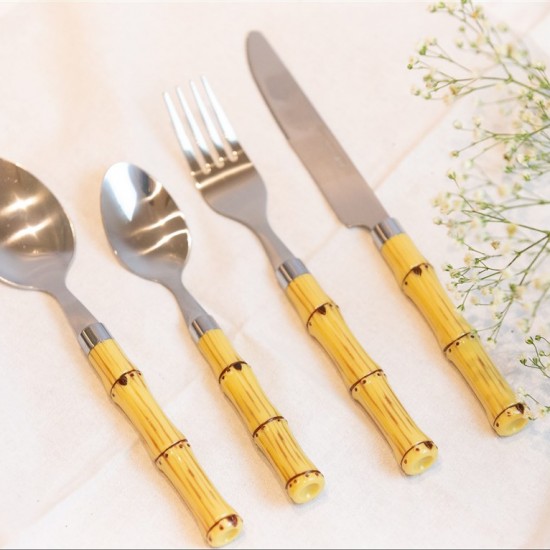 Faqueiro aço inox com cabo de plástico - 24 peças Faqueiro aço inox com cabo de plástico - 24 peças