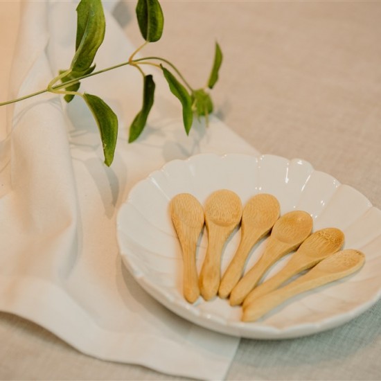 KIT DE 6 MINI COLHERES DE BAMBU