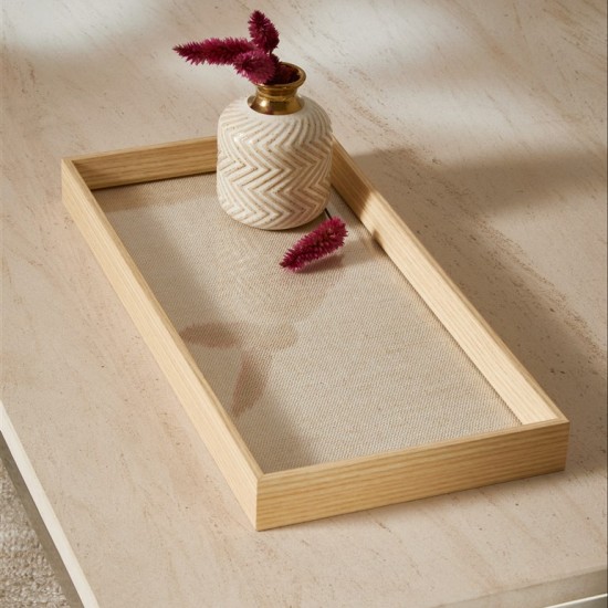 Bandeja em mdf com linho