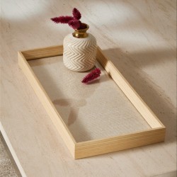 Bandeja em mdf com linho