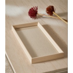 Bandeja em mdf com linho Bege