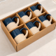 XÍCARAS EM CERÂMICA ESMALTADO AZUL - 6PCS
