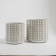 CACHEPOT EM CIMENTO TEXTURA FOLHAS