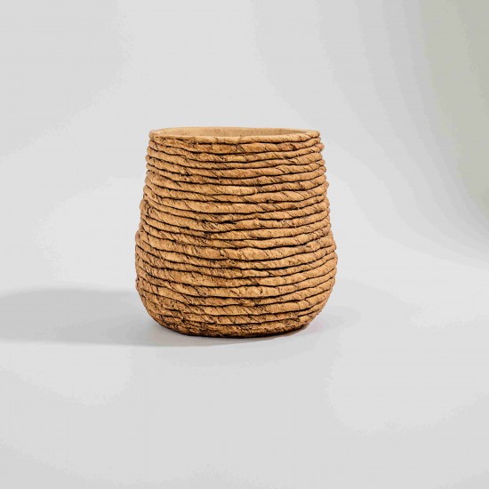 CACHEPOT COM TRAMA EM CIMENTO