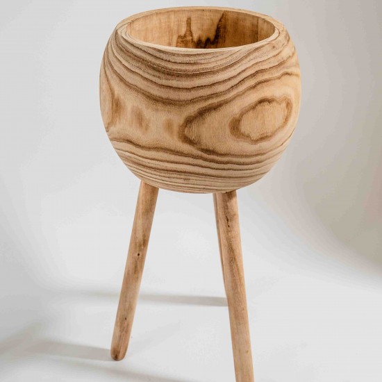 CACHEPOT EM MADEIRA TRIPÉ