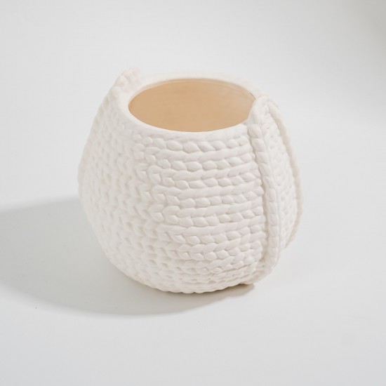 CACHEPOT EM CERÂMICA BRANCO