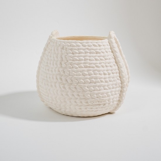 CACHEPOT EM CERÂMICA BRANCO