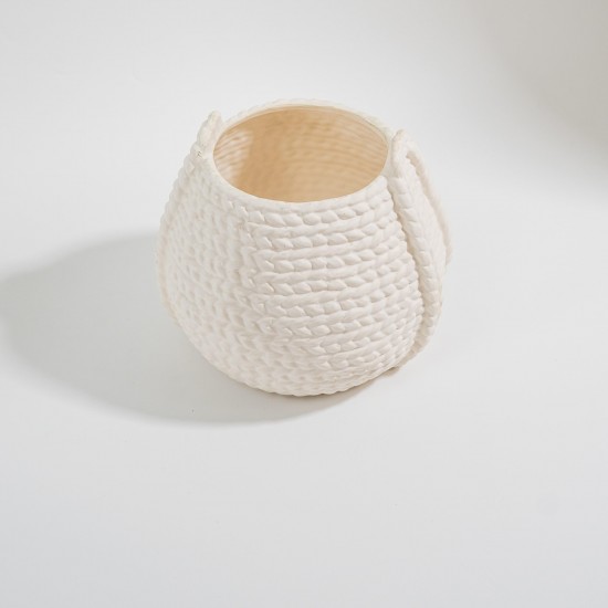 CACHEPOT EM CERÂMICA BRANCO