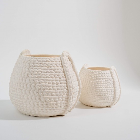 CACHEPOT EM CERÂMICA BRANCO