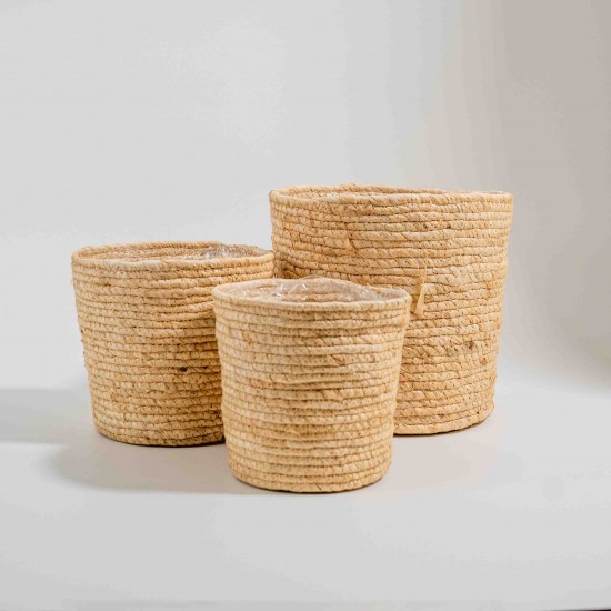 CACHEPOT EM FIBRA NATURAL