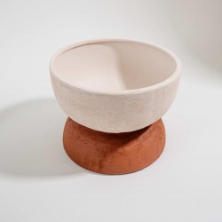 CENTRO DE MESA CERÂMICA BEGE TERRACOTA