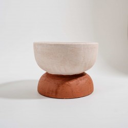 CENTRO DE MESA CERÂMICA BEGE TERRACOTA