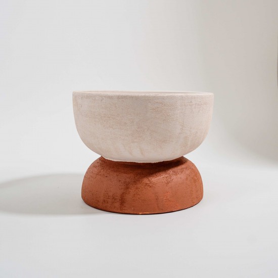 CENTRO DE MESA CERÂMICA BEGE TERRACOTA
