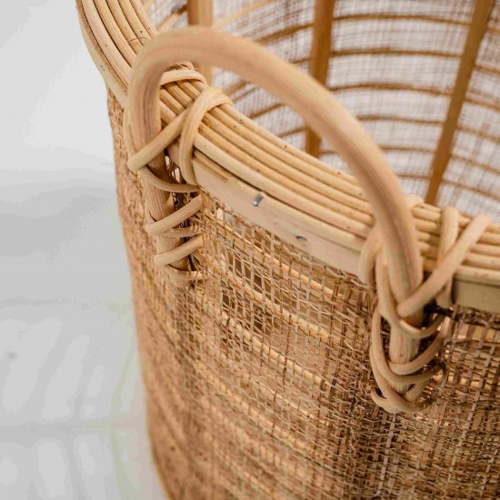 CESTO EM FIBRA NATURAL RATTAN