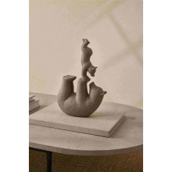 Escultura Ursos em Poliresina Cinza