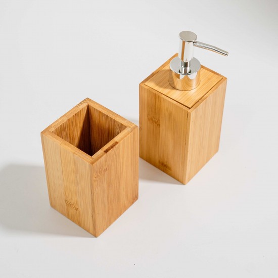 KIT PARA BANHEIRO EM BAMBU - 2 PEÇAS