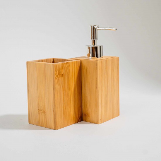 KIT PARA BANHEIRO EM BAMBU - 2 PEÇAS