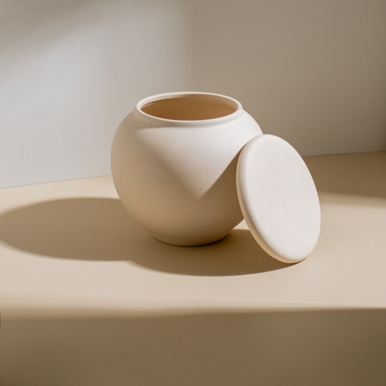 POTE DECORATIVO EM CERÂMICA OFF WHITE