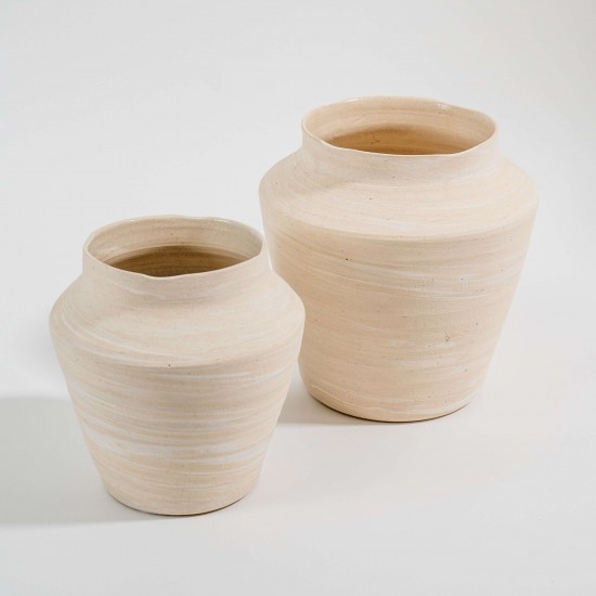 VASO EM CERÂMICA OFF WHITE