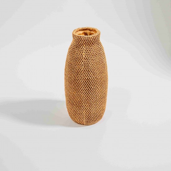 VASO EM POLIRESINA MARROM