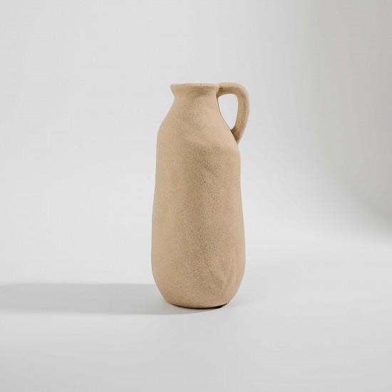VASO EM CERÂMICA CINZA COM ALÇA