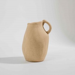 VASO EM CERÂMICA CINZA COM ALÇA