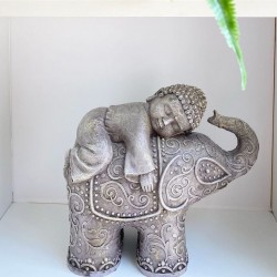 ELEFANTE COM BUDHA EM RESINA