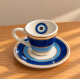 XÍCARA CAFÉ COM PIRES OLHO GREGO AZUL