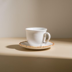 XÍCARA COM PIRES EM CERÂMICA BAMBU