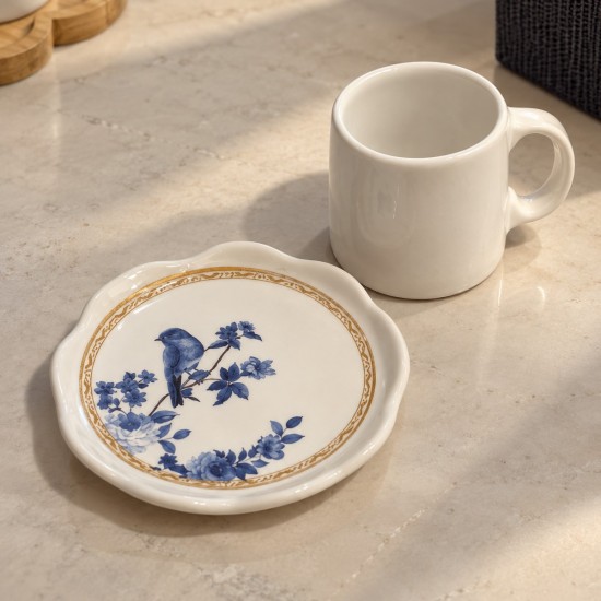 XÍCARA DE CAFÉ COM PIRES ÍRIS AZUL 100ML