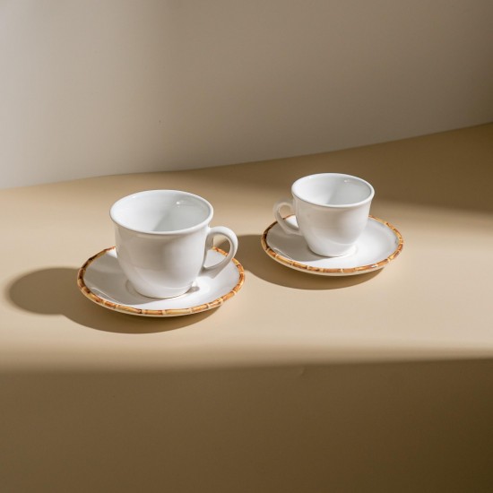 XÍCARA COM PIRES EM CERÂMICA BAMBU