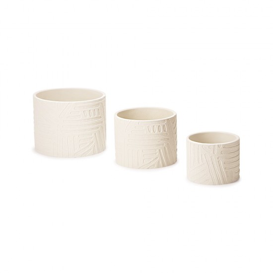 Cachepot em cimento com textura nude
