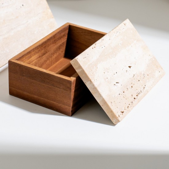 CAIXA EM MADEIRA E MÁRMORE