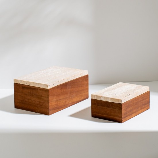 CAIXA EM MADEIRA E MÁRMORE