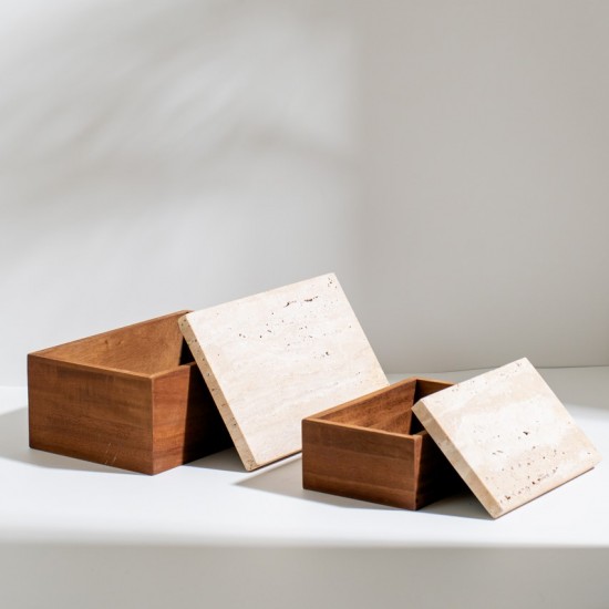 CAIXA EM MADEIRA E MÁRMORE