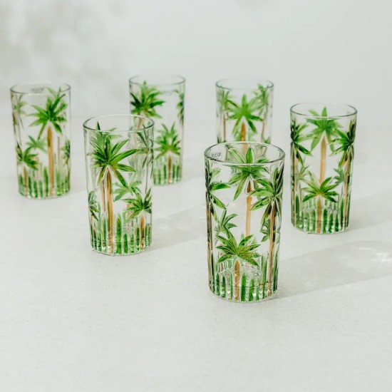 COPO ALTO PALM TREE CRISTAL ECOLOGICO 360 ML - 6 PEÇAS