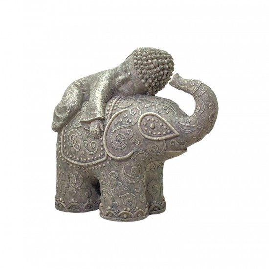 ELEFANTE COM BUDHA EM RESINA