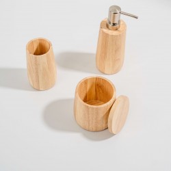 KIT EM MADEIRA PARA BANHEIRO - 3 PEÇAS