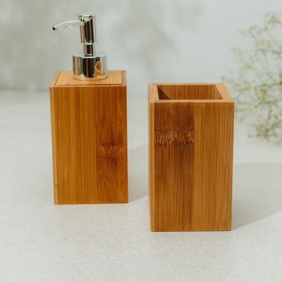 KIT PARA BANHEIRO EM BAMBU - 2 PEÇAS