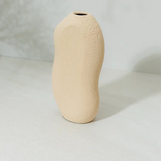 VASO EM CERÂMICA ORGÂNICO BEGE