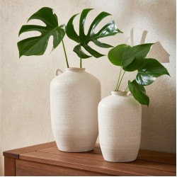 Vaso decorativo em cerâmica branco