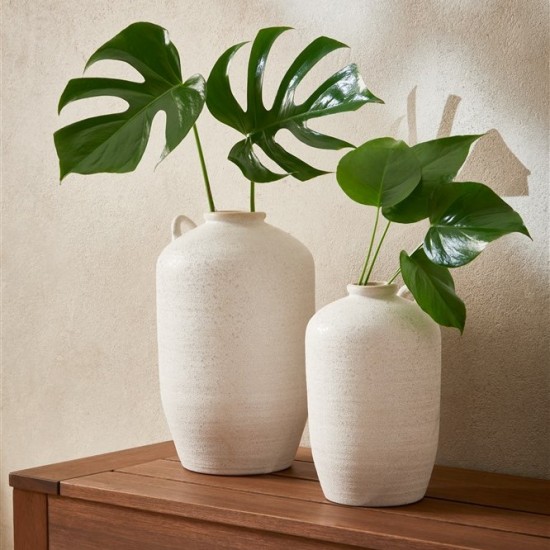 Vaso decorativo em cerâmica branco
