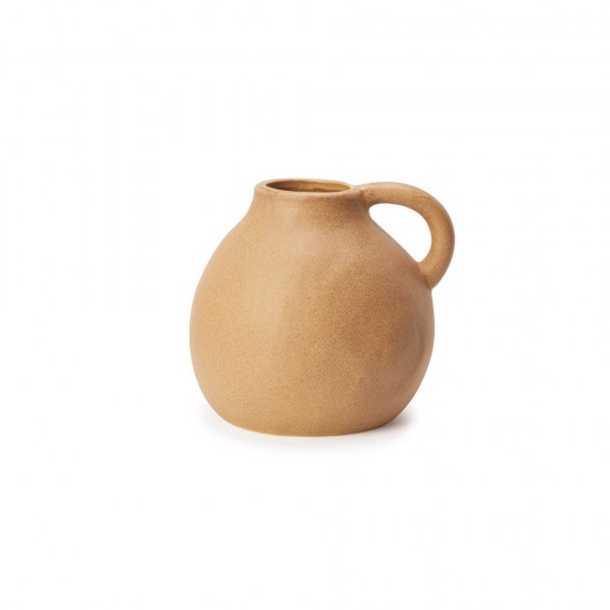 Vaso em cerâmica marrom com alça Vaso em cerâmica marrom com alça