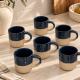 XÍCARAS EM CERÂMICA ESMALTADO AZUL - 6PCS